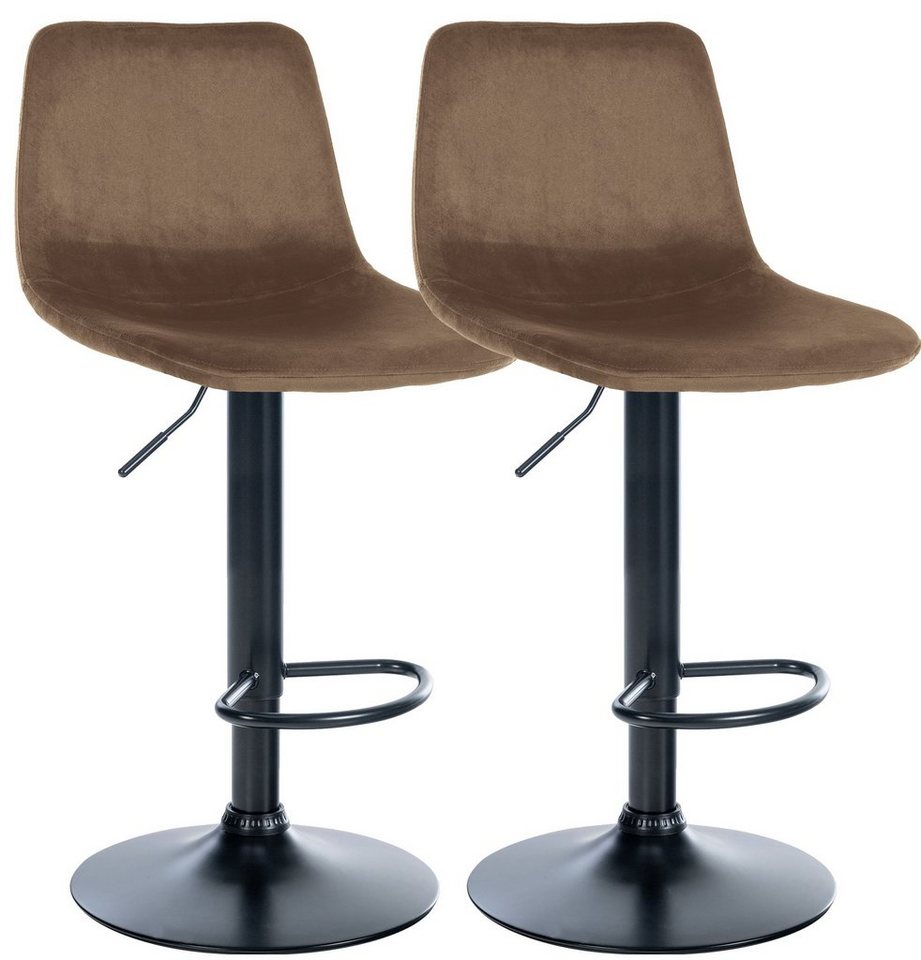 CLP Barhocker Divo Samt (2er Set, 2 St., 2er), drehbar und stufenlos höhenverstellbar von CLP