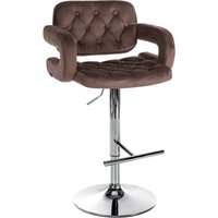 CLP - Barhocker Dublin Samt braun Metall in Chromoptik von CLP