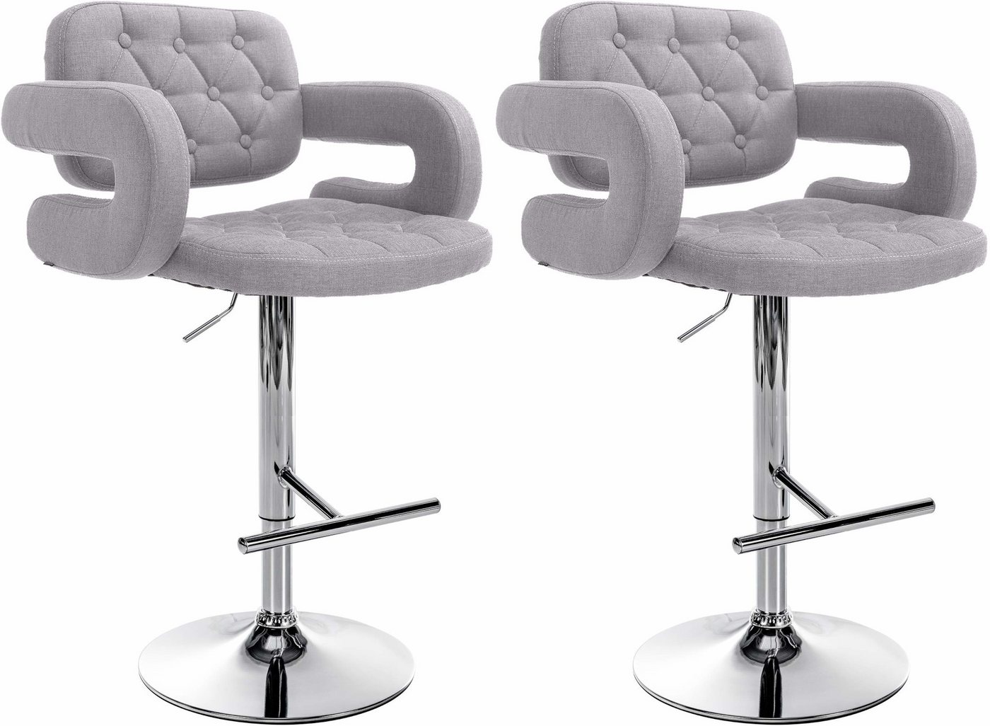 CLP Barhocker Dublin Stoff (2er Set, 2 St., 2er), höhenverstellbar und drehbar von CLP