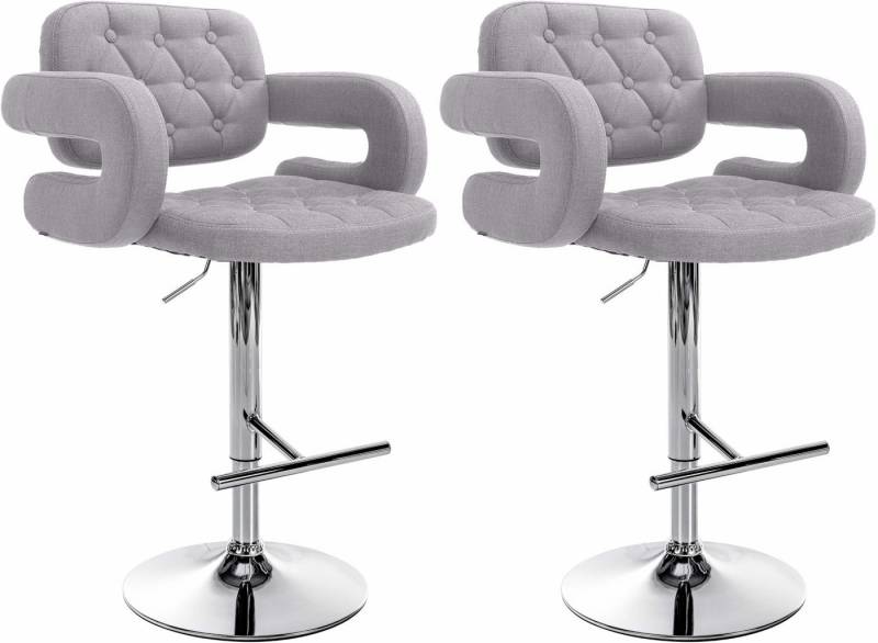 CLP Barhocker Dublin Stoff (2er Set, 2 St., 2er), höhenverstellbar und drehbar von CLP