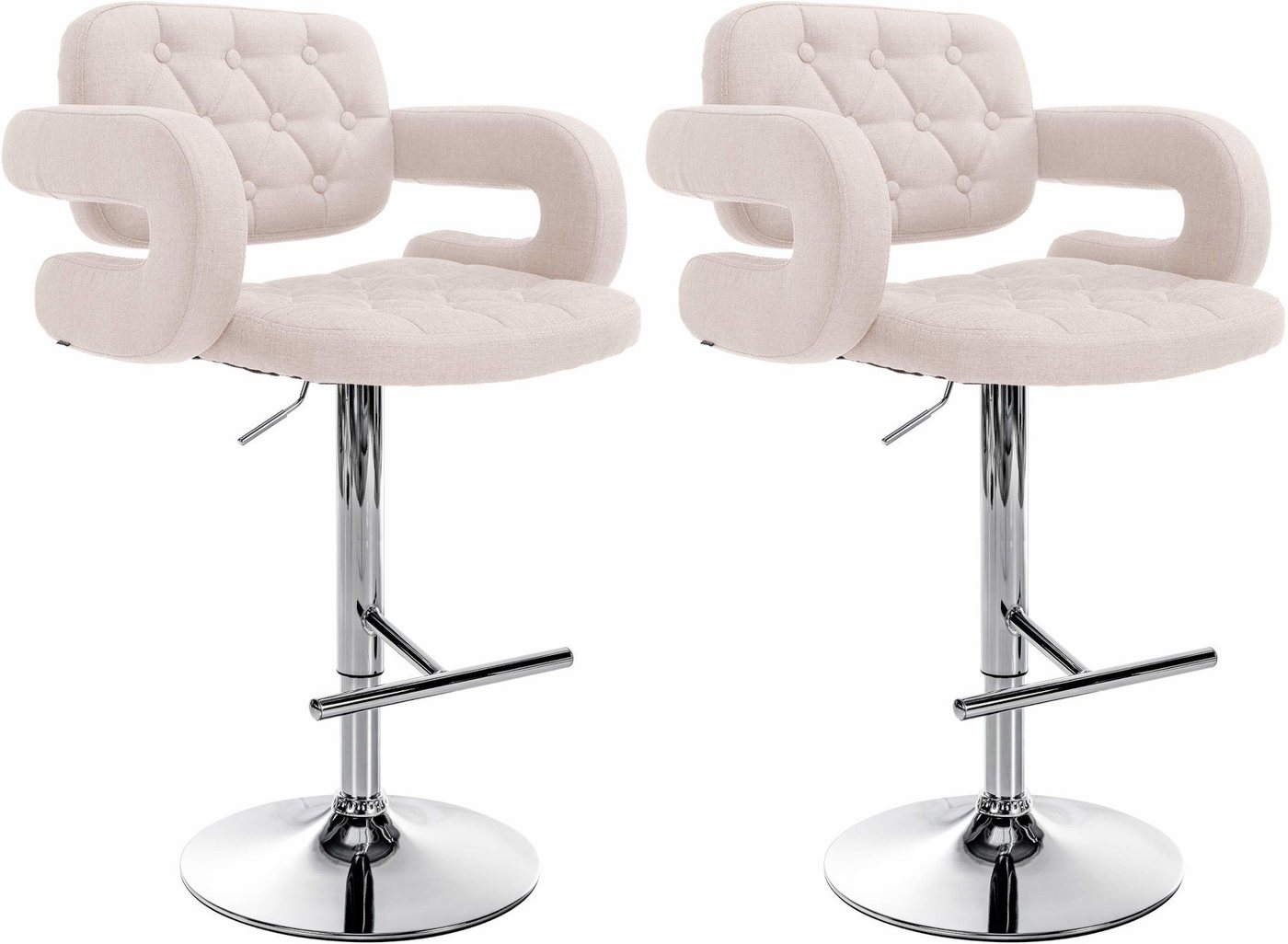CLP Barhocker Dublin Stoff (2er Set, 2 St., 2er), höhenverstellbar und drehbar von CLP