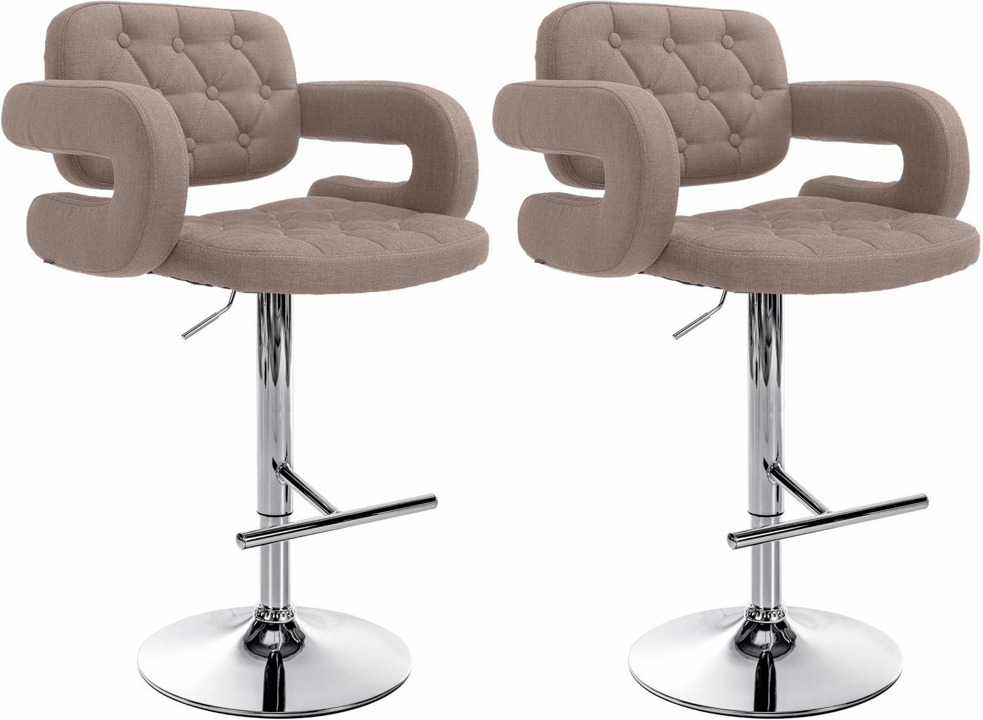 CLP Barhocker Dublin Stoff (2er Set, 2 St., 2er), höhenverstellbar und drehbar von CLP