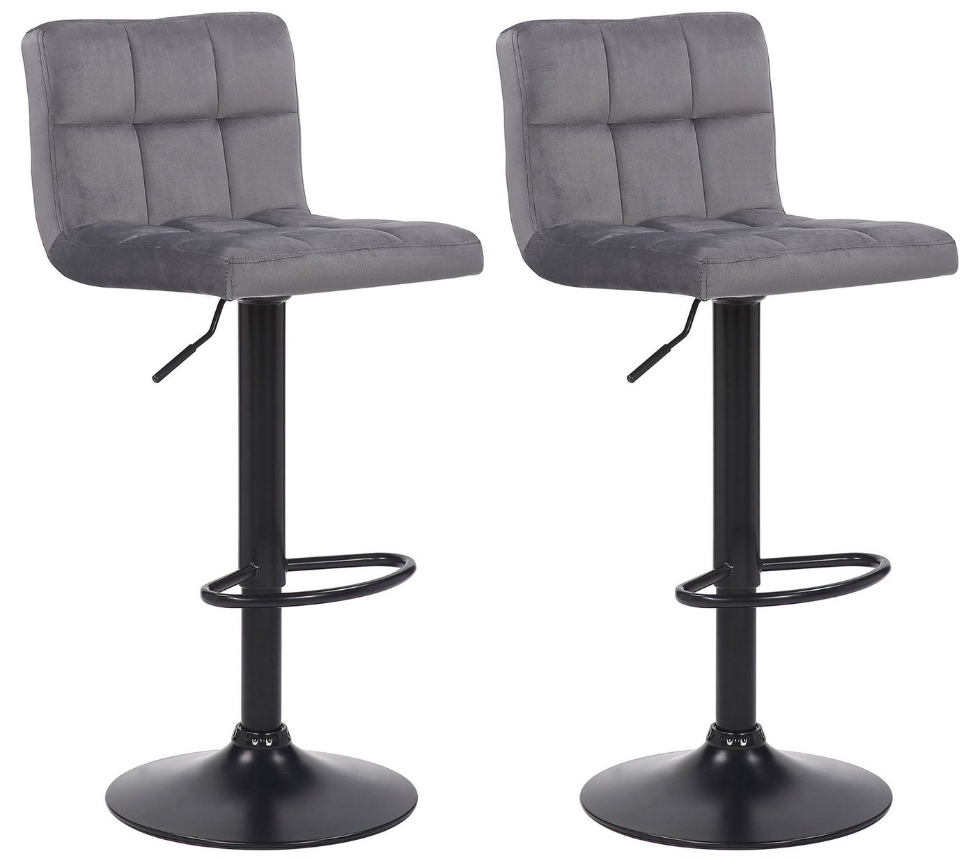 CLP Barhocker Feni Samt (2er Set, 2 St., 2er), gepolstert, höhenverstellbar von CLP