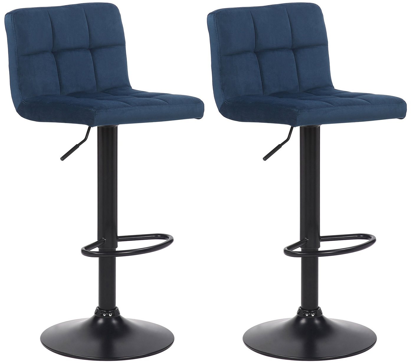 CLP Barhocker Feni Samt (2er Set, 2 St., 2er), gepolstert, höhenverstellbar von CLP