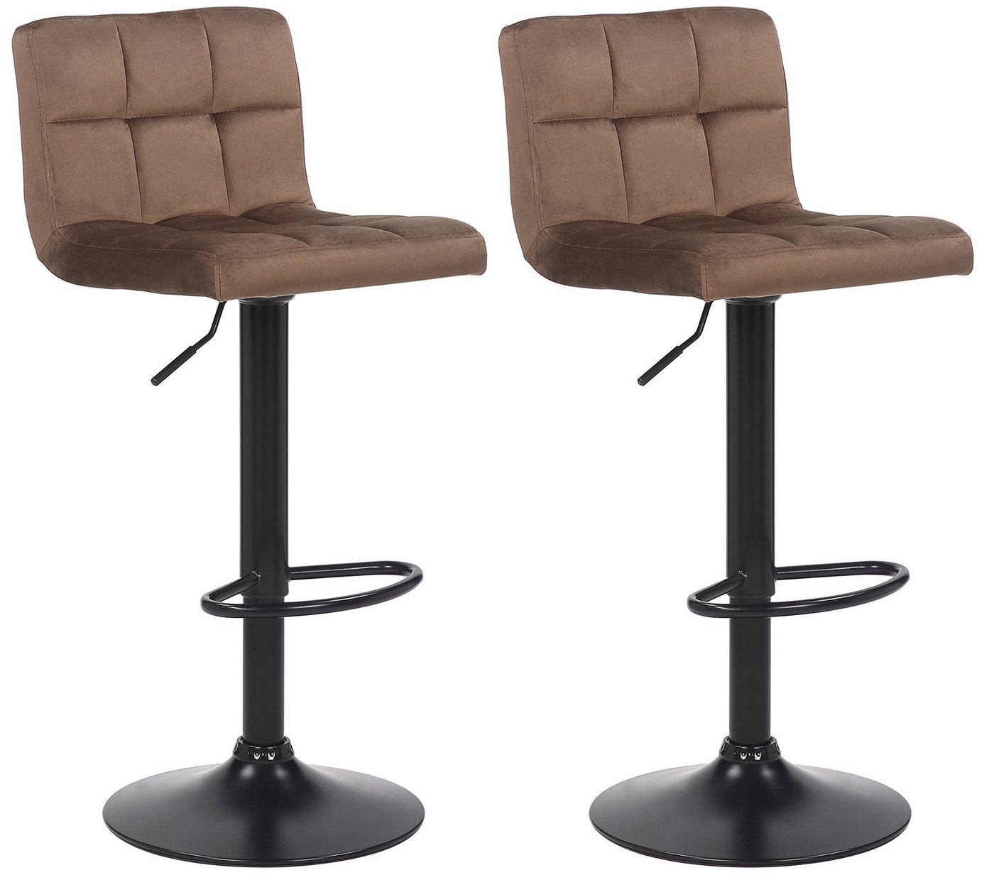 CLP Barhocker Feni Samt (2er Set, 2 St., 2er), gepolstert, höhenverstellbar von CLP