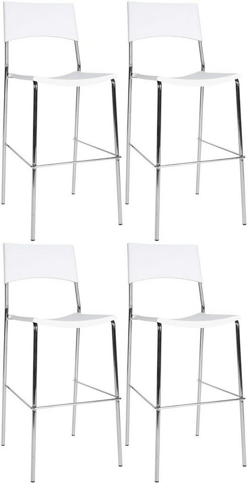 CLP Barhocker Genua Metall-Gestell in Chromoptik (4er Set, 4 St., 4er), stapelbar von CLP