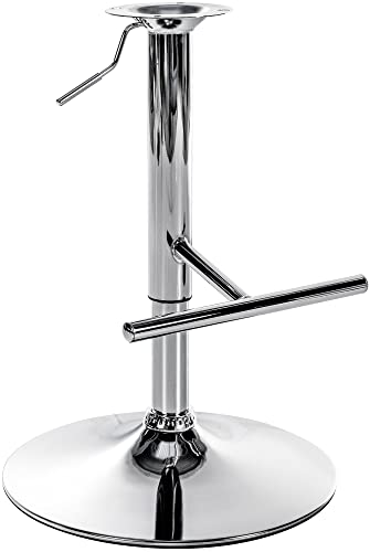CLP Barhocker-Gestell Mit T-Fußstütze I Höhenverstellbare Barstuhl-Säule I 10 x 10 cm Lochabstand, Farbe:Chrom von CLP