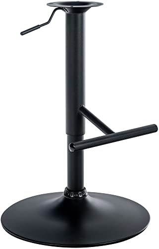 CLP Barhocker-Gestell Mit T-Fußstütze I Höhenverstellbare Barstuhl-Säule I 10 x 10 cm Lochabstand, Farbe:schwarz von CLP