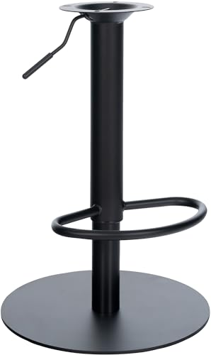CLP Barhocker-Gestell Schwer I Höhenverstellbare Barstuhl-Säule I 10 X 10 cm Lochabstand I DIY Barhocker Mit Schwerer Bodenplatte, Farbe:schwarz von CLP