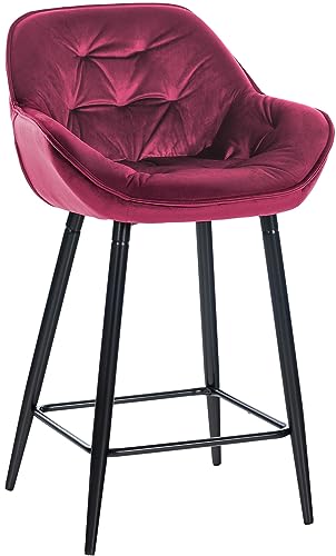 CLP Barhocker Gibson Samt I Gepolsterter Tresenstuhl Mit Fußstütze I Sitzhöhe 76 cm, Farbe:lila CLP Barhocker Gibson Samt I Gepolsterter Tresenstuhl Mit Fußstütze I Sitzhöhe 76 cm, Farbe:lila von CLP