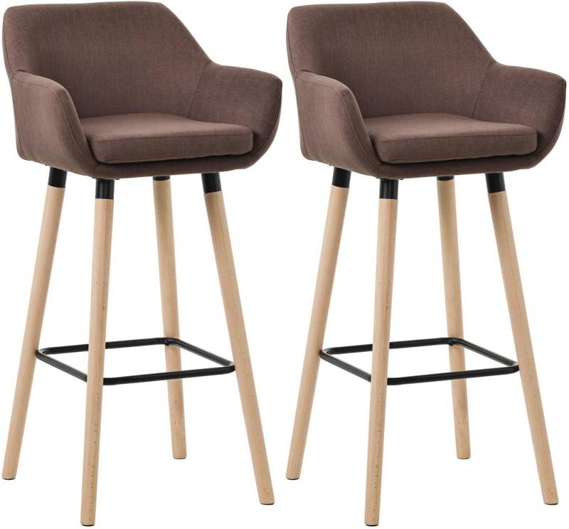 CLP Barhocker Grant (2er Set, 2 St., 2er), Stoff-Bezug, Gestell aus Buchenholz von CLP