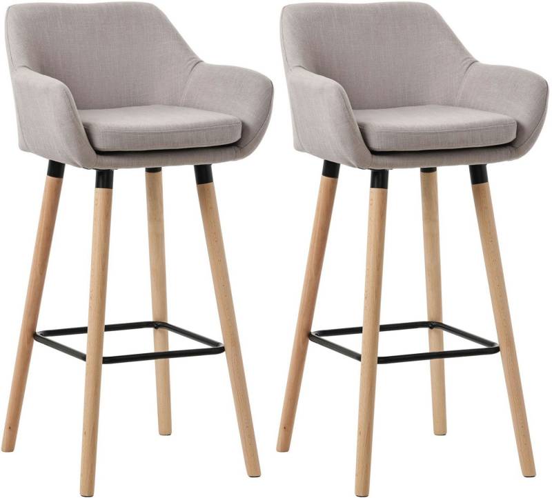 CLP Barhocker Grant (2er Set, 2 St., 2er), Stoff-Bezug, Gestell aus Buchenholz von CLP