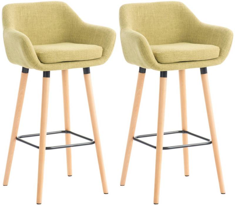 CLP Barhocker Grant (2er Set, 2 St., 2er), Stoff-Bezug, Gestell aus Buchenholz von CLP