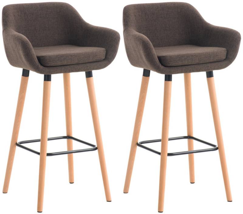 CLP Barhocker Grant (2er Set, 2 St., 2er), Stoff-Bezug, Gestell aus Buchenholz von CLP