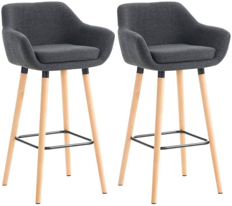 CLP Barhocker Grant (2er Set, 2 St., 2er), Stoff-Bezug, Gestell aus Buchenholz von CLP