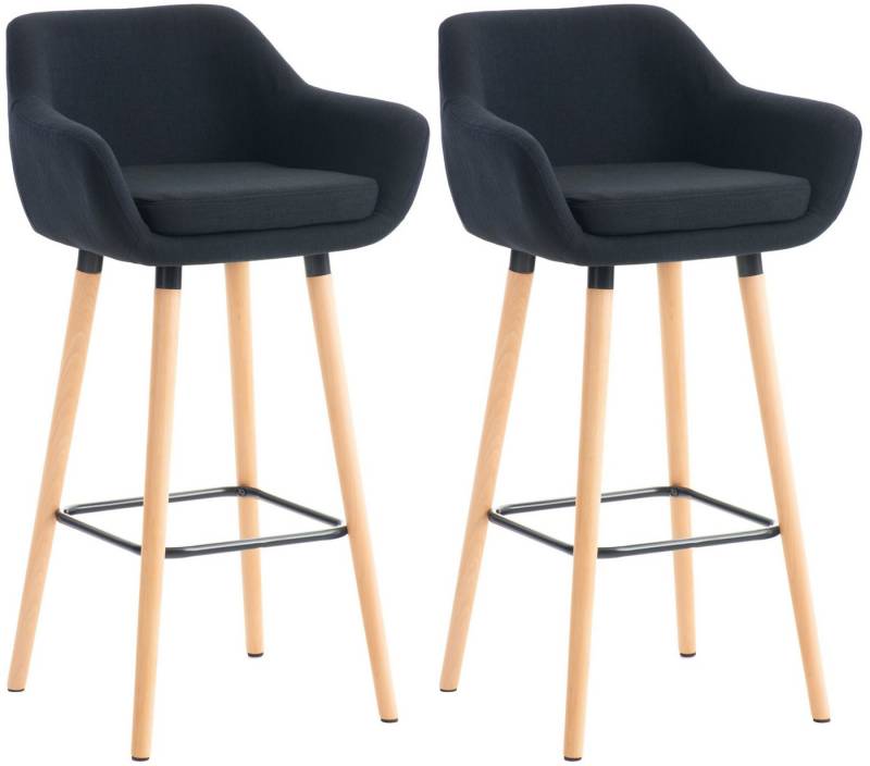 CLP Barhocker Grant (2er Set, 2 St., 2er), Stoffbezug, Buchenholzgestell von CLP