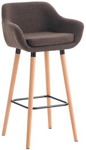 CLP Barhocker Grant I Thekenhocker Mit Stoff-Bezug I Gestell Aus Buchenholz, Farbe:braun von CLP