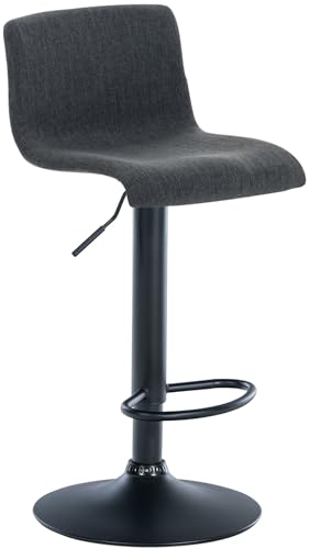 CLP Barhocker Hover Stoff Mit Metall-Gestell I Barstuhl Mit Lehne Und Fußstütze I Höhenverstellbar Und Drehbar, Farbe:dunkelgrau, Material Gestell:Metall matt schwarz CLP Barhocker Hover Stoff Mit Metall-Gestell I Barstuhl Mit Lehne Und Fußstütze I Höhenverstellbar Und Drehbar, Farbe:dunkelgrau, Material Gestell:Metall matt schwarz von CLP