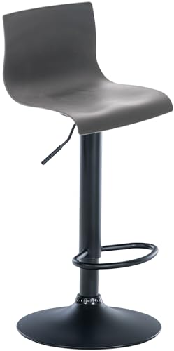CLP Barhocker Hover Mit Lehne Und Drehbarer Kunststoff-Sitzfläche I Barstuhl Mit Metallgestell I Höhenverstellbarer Küchenhocker, Farbe:grau, Material Gestell:Metall matt schwarz CLP Barhocker Hover Mit Lehne Und Drehbarer Kunststoff-Sitzfläche I Barstuhl Mit Metallgestell I Höhenverstellbarer Küchenhocker, Farbe:grau, Material Gestell:Metall matt schwarz von CLP