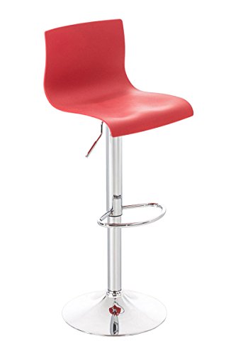CLP Barhocker Hover Mit Lehne Und Drehbarer Kunststoff-Sitzfläche I Barstuhl Mit Metallgestell I Höhenverstellbarer Küchenhocker, Farbe:rot, Material Gestell:Metall in Chromoptik CLP Barhocker Hover Mit Lehne Und Drehbarer Kunststoff-Sitzfläche I Barstuhl Mit Metallgestell I Höhenverstellbarer Küchenhocker, Farbe:rot, Material Gestell:Metall in Chromoptik von CLP