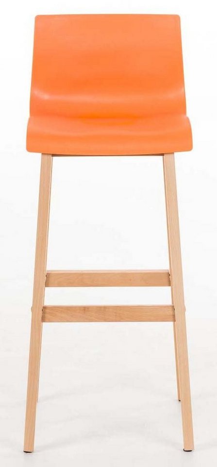 CLP Barhocker Hover Natura (2er Set, 2 St., 2er), Kunststoffsitz & Holzgestell von CLP