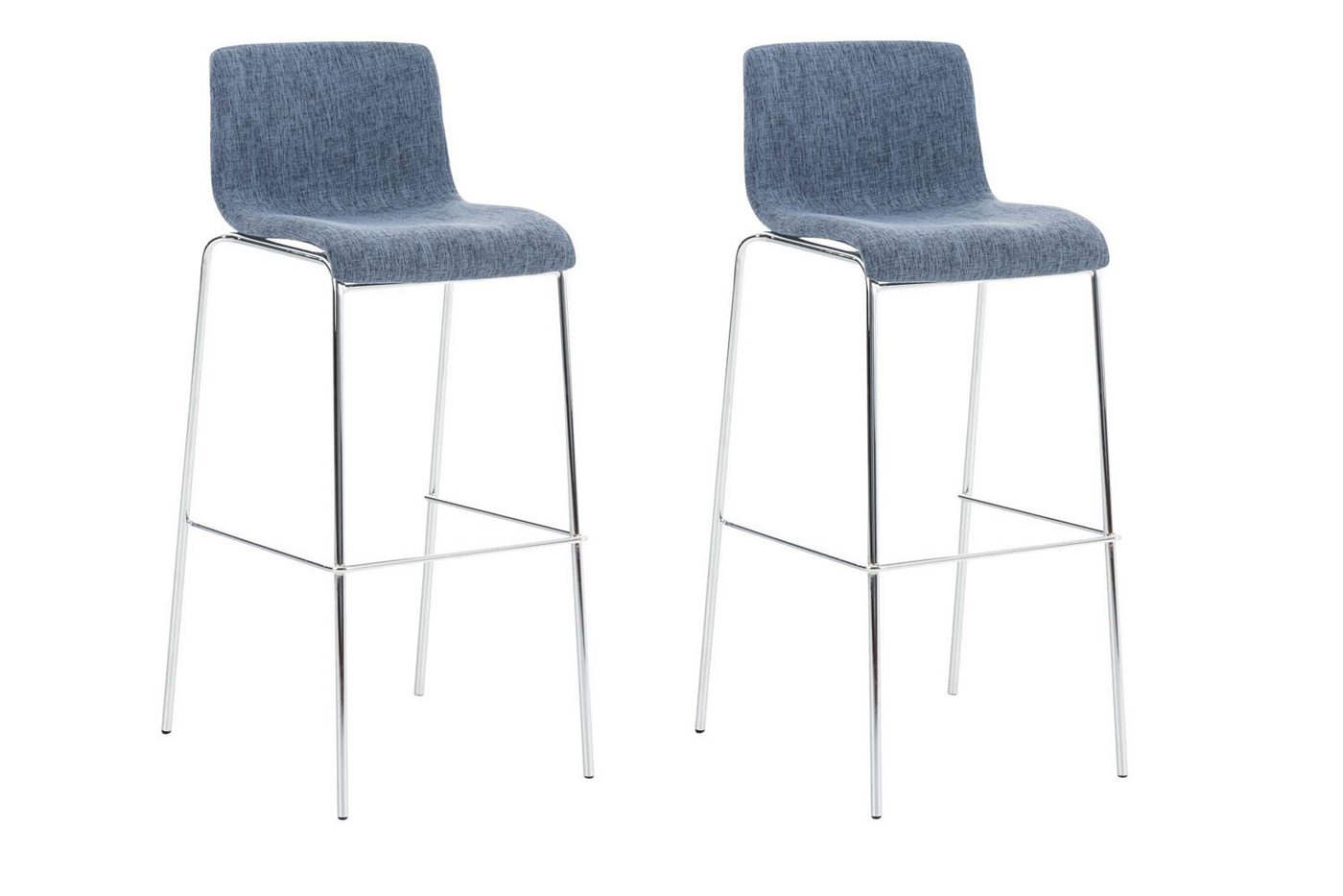CLP Barhocker Hover Stoff (2er Set, 2 St., 2er), 4-Fuß Metallgestell von CLP