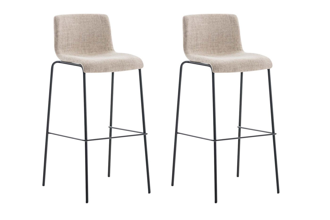 CLP Barhocker Hover Stoff (2er Set, 2 St., 2er), 4-Fuß Metallgestell von CLP
