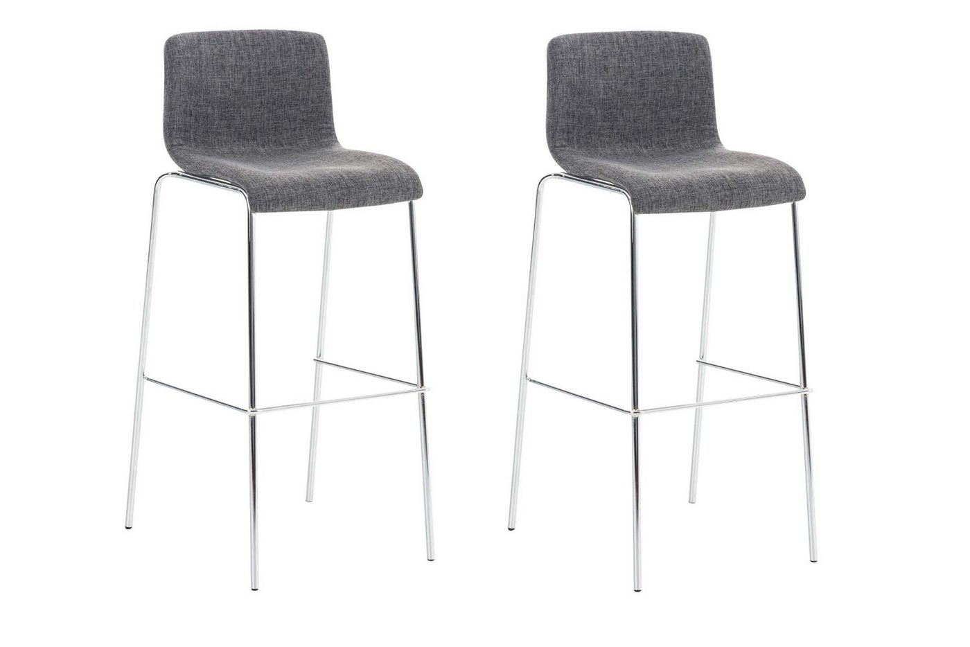 CLP Barhocker Hover Stoff (2er Set, 2 St., 2er), 4-Fuß Metallgestell von CLP