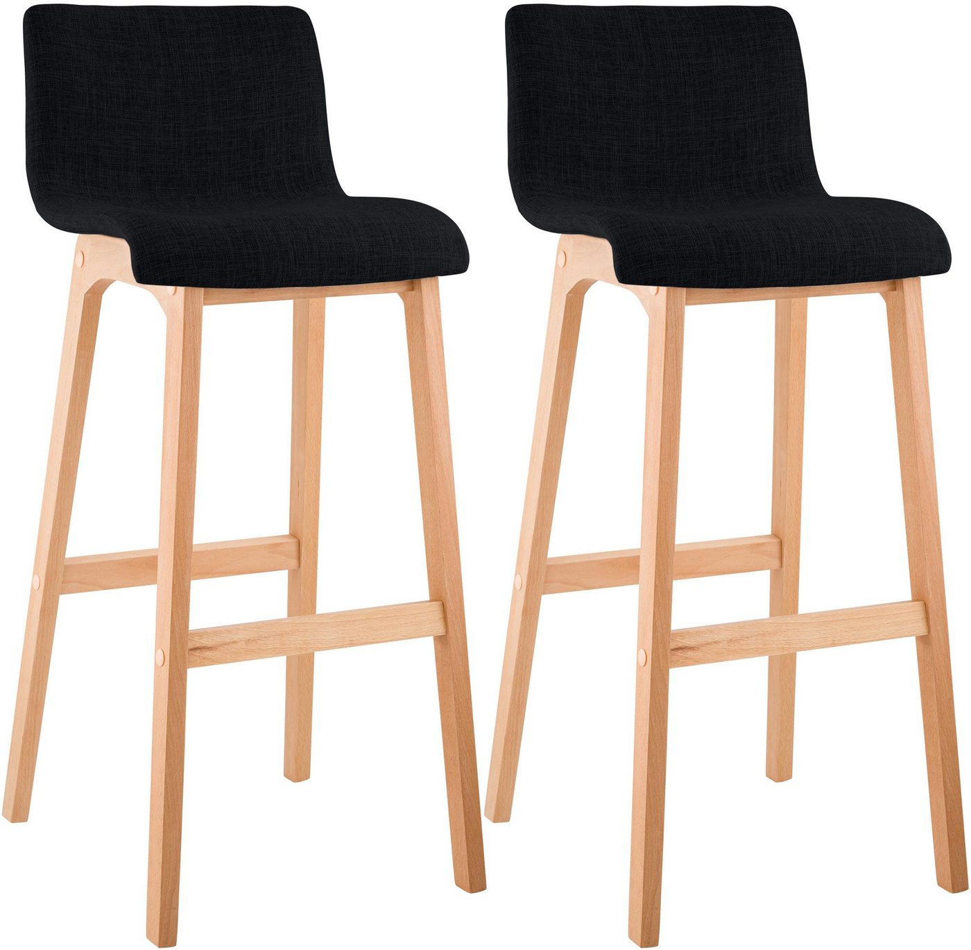 CLP Barhocker Hover Stoff (2er Set, 2 St., 2er), Stoffbezüge, Buchenholzgestelle von CLP