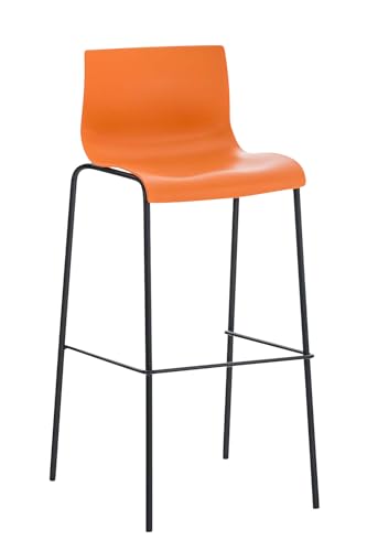 CLP Barhocker Hover mit Kunststoffsitz und robustem Metallgestell I Barstuhl mit Einer Sitzhöhe von: 76 cm I erhältlich, Farbe:orange, Gestell Farbe:schwarz CLP Barhocker Hover mit Kunststoffsitz und robustem Metallgestell I Barstuhl mit Einer Sitzhöhe von: 76 cm I erhältlich, Farbe:orange, Gestell Farbe:schwarz von CLP