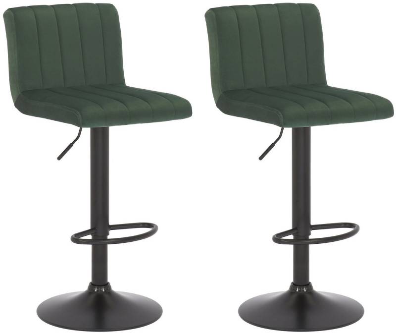 CLP Barhocker Jamie (2er Set, 2 St., 2er), Samt-Bezug, höhenverstellbar, drehbar von CLP