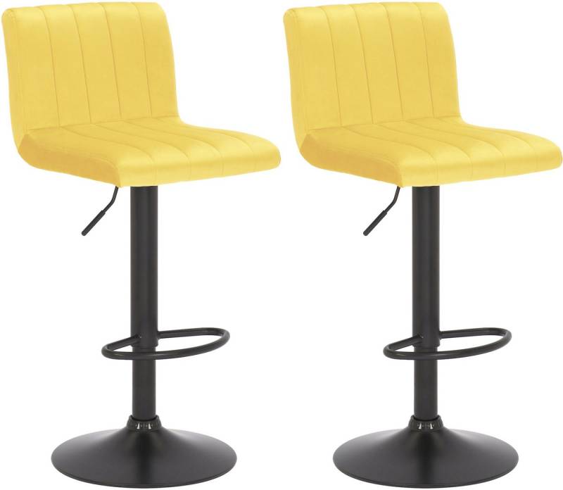 CLP Barhocker Jamie (2er Set, 2 St., 2er), Samt-Bezug, höhenverstellbar, drehbar von CLP