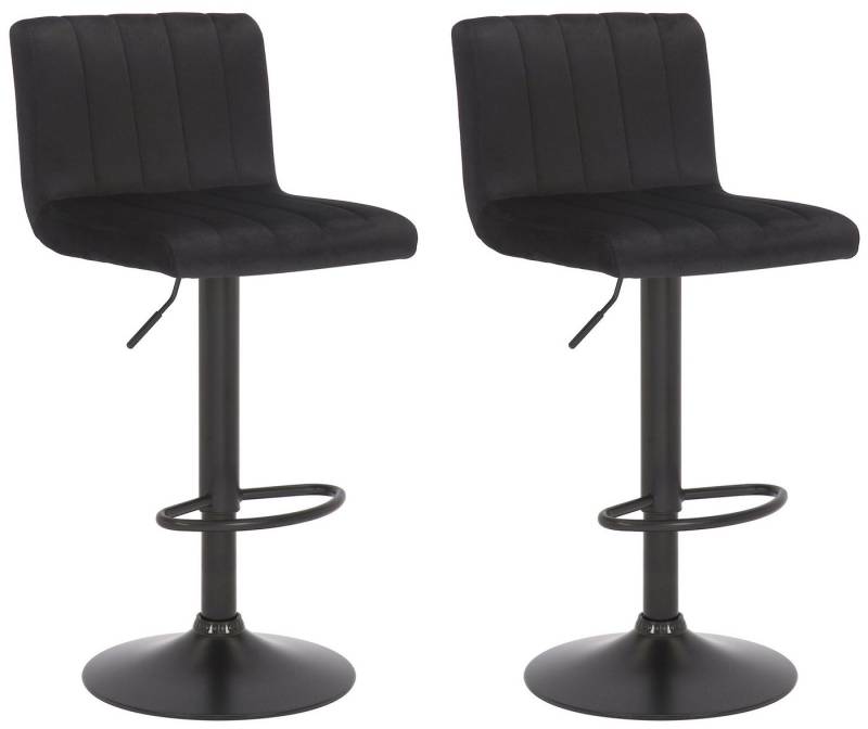 CLP Barhocker Jamie (2er Set, 2 St., 2er), Samt-Bezug, höhenverstellbar, drehbar von CLP