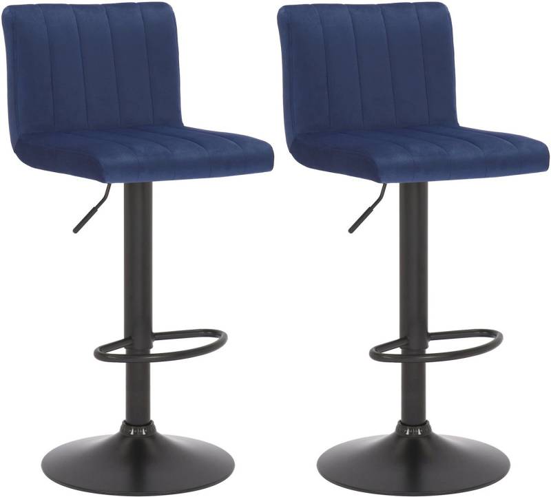 CLP Barhocker Jamie (2er Set, 2 St., 2er), Samt-Bezug, höhenverstellbar, drehbar von CLP