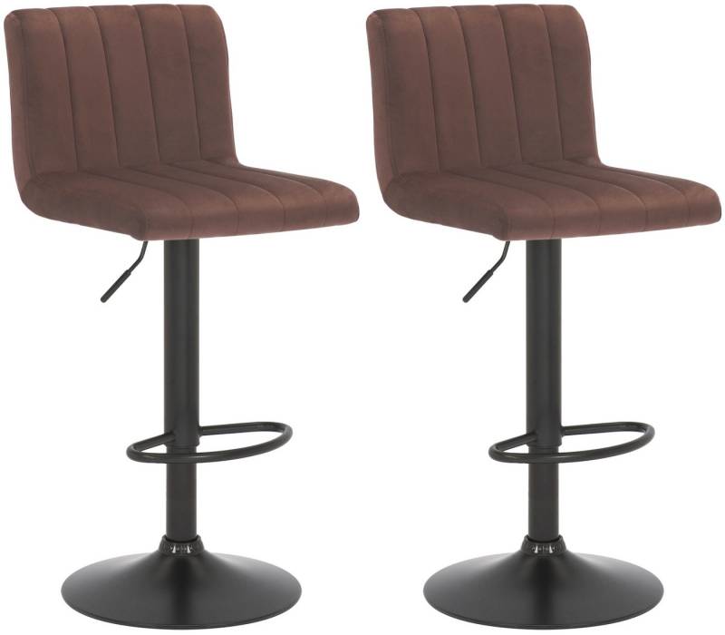 CLP Barhocker Jamie (2er Set, 2 St., 2er), Samt-Bezug, höhenverstellbar, drehbar von CLP