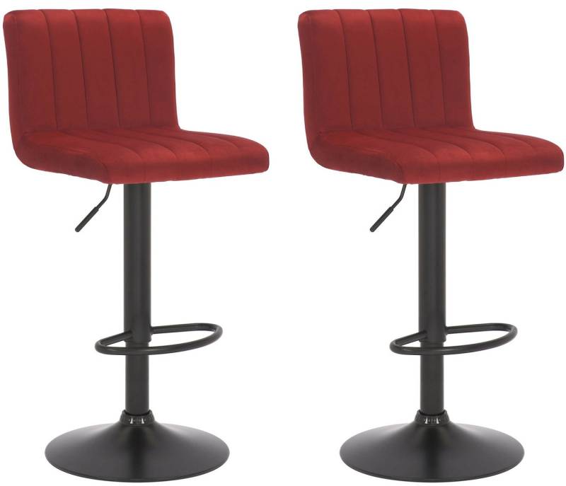CLP Barhocker Jamie (2er Set, 2 St., 2er), Samt-Bezug, höhenverstellbar, drehbar von CLP