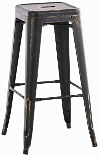 CLP Barhocker Joshua I Stapelbarer Tresenhocker aus Metall I Barstuhl mit Fußstütze I Sitzhöhe 76 cm I Stapelhocker, Farbe:schwarz-Gold CLP Barhocker Joshua I Stapelbarer Tresenhocker aus Metall I Barstuhl mit Fußstütze I Sitzhöhe 76 cm I Stapelhocker, Farbe:schwarz-Gold von CLP