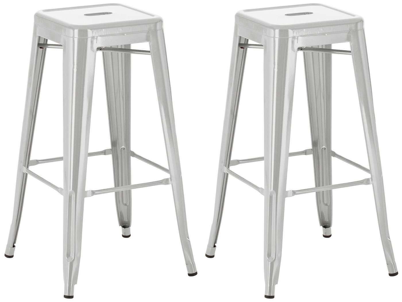 CLP Barhocker Joshua Metall (2er Set, 2 St., 2er), stapelbare Barstühle aus Metall, mit Fußablagen von CLP