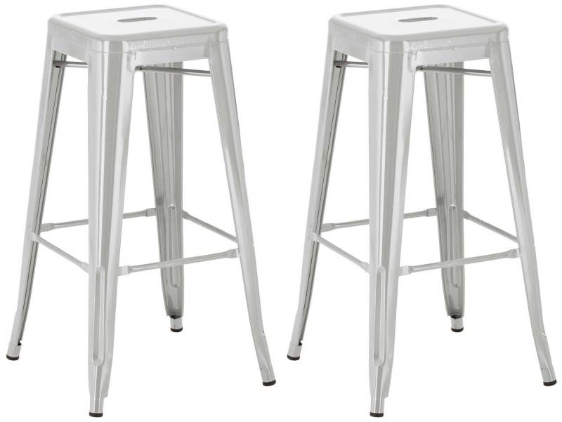 CLP Barhocker Joshua Metall (2er Set, 2 St., 2er), stapelbare Barstühle aus Metall, mit Fußablagen von CLP
