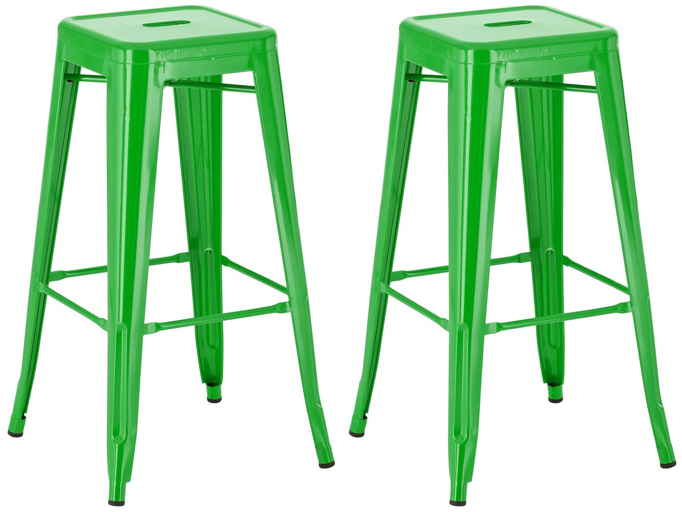 CLP Barhocker Joshua Metall (2er Set, 2 St., 2er), stapelbare Barstühle aus Metall, mit Fußablagen von CLP