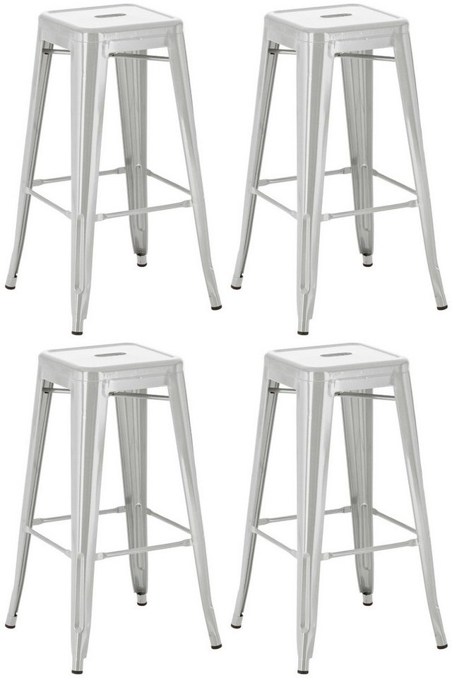 CLP Barhocker Joshua Metall (4er Set, 4 St., 4er), stapelbare Barstühle aus Metall, mit Fußablagen von CLP