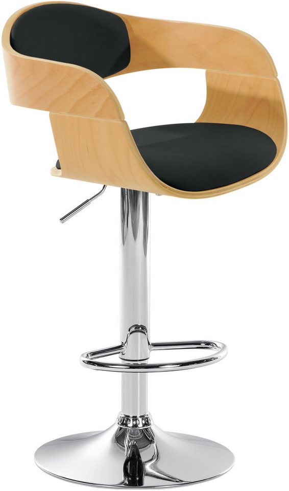 CLP Barhocker Kingston, Kunstleder-Bezug, Hocker-Sitz aus Bugholz von CLP