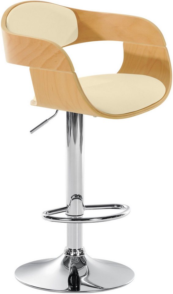 CLP Barhocker Kingston, Kunstleder-Bezug, Hocker-Sitz aus Bugholz von CLP