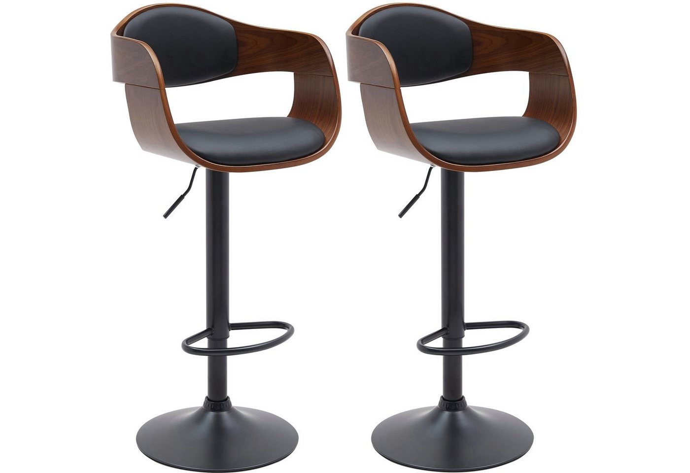 CLP Barhocker Kingston (2er Set, 2 St., 2er), drehbar und stufenlos höhenverstellbar von CLP