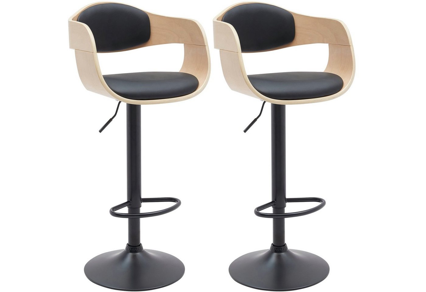 CLP Barhocker Kingston (2er Set, 2 St., 2er), drehbar und stufenlos höhenverstellbar von CLP