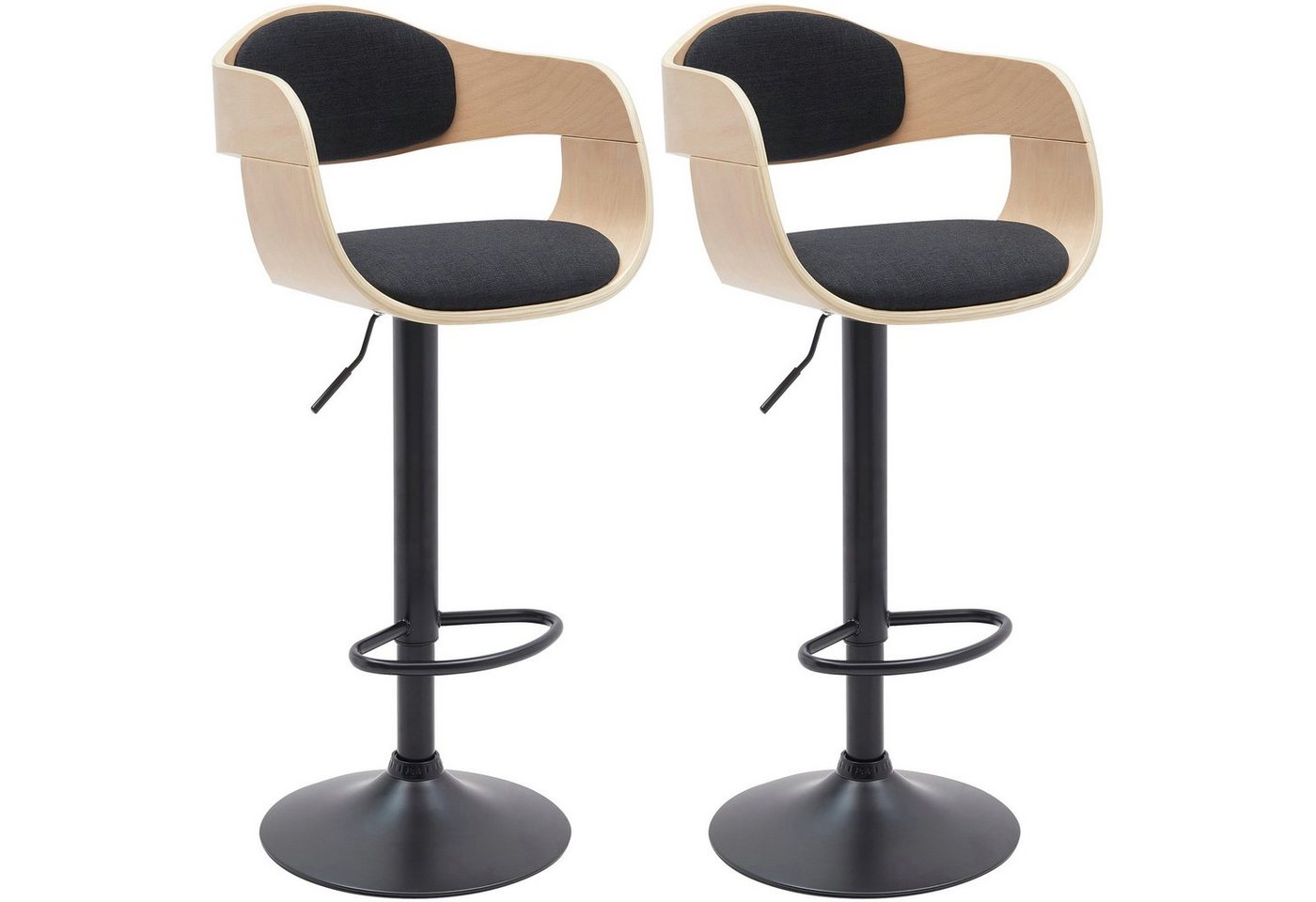 CLP Barhocker Kingston (2er Set, 2 St., 2er), drehbar und stufenlos höhenverstellbar von CLP