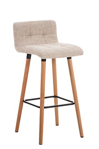 CLP Barhocker Lincoln mit Stoffbezug und Holzgestell I Thekenhocker mit Rückenlehne und Fußstütze I Barstuhl mit Einer Sitzhöhe von: 75 cm, Farbe:Creme CLP Barhocker Lincoln mit Stoffbezug und Holzgestell I Thekenhocker mit Rückenlehne und Fußstütze I Barstuhl mit Einer Sitzhöhe von: 75 cm, Farbe:Creme von CLP
