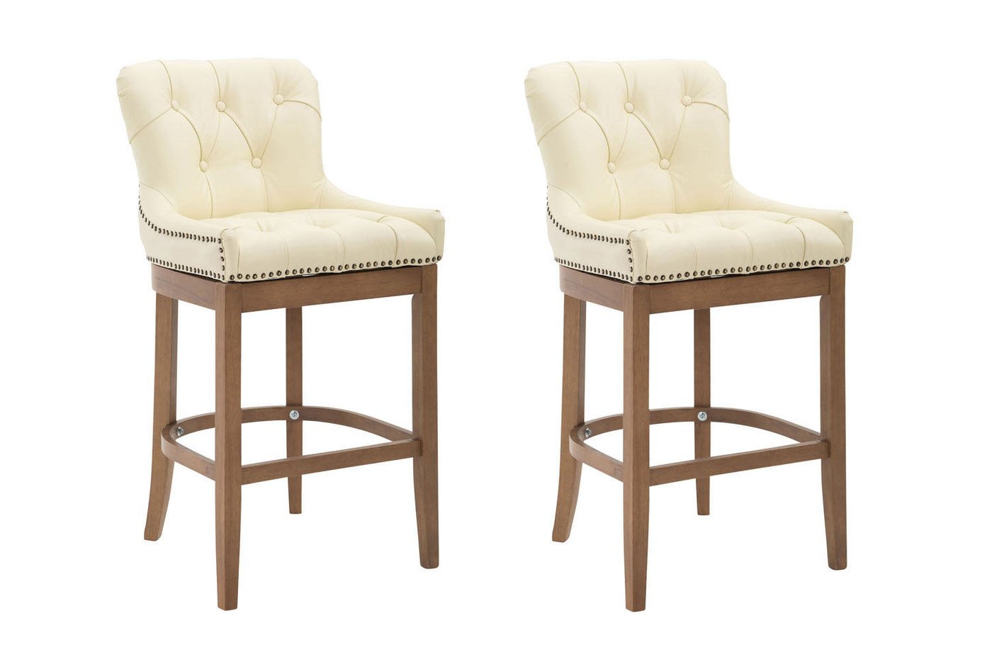 CLP Barhocker Lakewood Echtleder (2er Set, 2 St., 2er), gepolstert von CLP