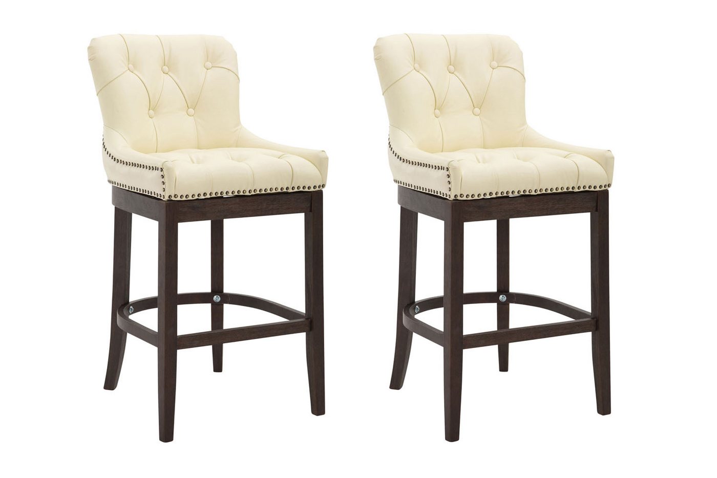 CLP Barhocker Lakewood Echtleder (2er Set, 2 St., 2er), gepolstert von CLP