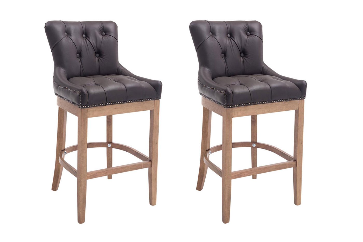 CLP Barhocker Lakewood Echtleder (2er Set, 2 St., 2er), gepolstert von CLP